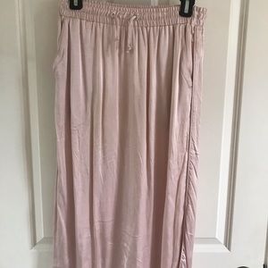 Rose gold slip skirt elastic waist